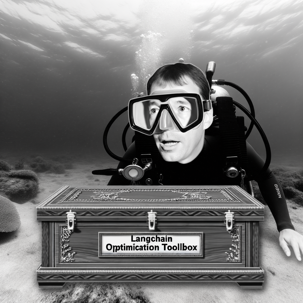 Diver exploring underwater LangChain optimization toolbox.